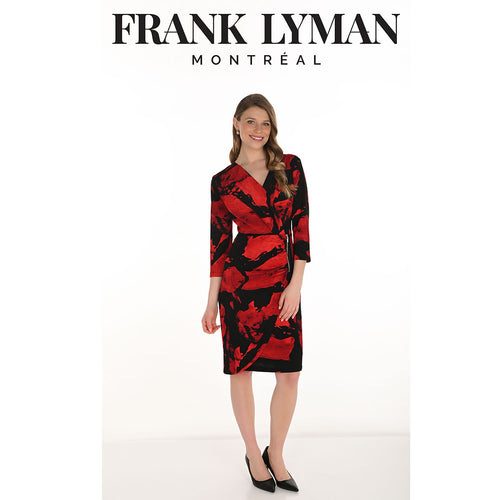 254277 - Cross Over Pleather Zip Trim Dress