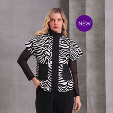1190-35 - Zebra Zip Pocket Sleeveless Jacket