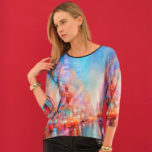 75713 - Zip Back Top ‘The Blue City by Annette Schmucker’