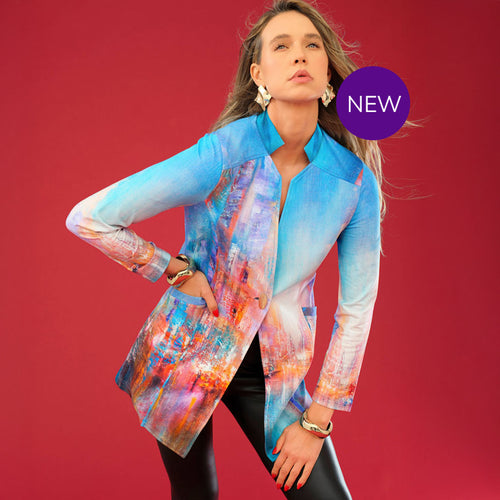 75715 - Single Button Jacket ‘The Blue City by Annette Schmucker’