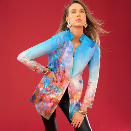 75715 - Single Button Jacket ‘The Blue City by Annette Schmucker’