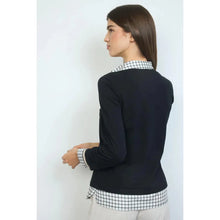 Greta - Zip Check Trim Top