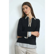 Greta - Zip Check Trim Top