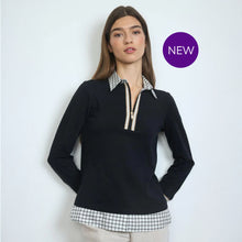 Greta - Zip Check Trim Top