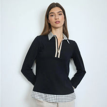 Greta - Zip Check Trim Top