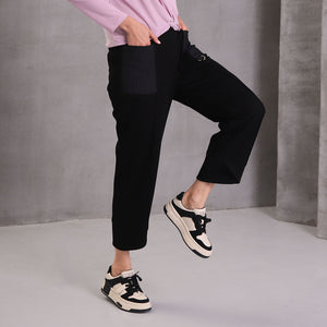 5159-19- Pull-On Pocket Detail Pants - Black
