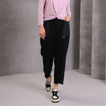 5159-19- Pull-On Pocket Detail Pants - Black