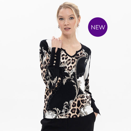 18158 - ‘Versace’ Style Animal Top