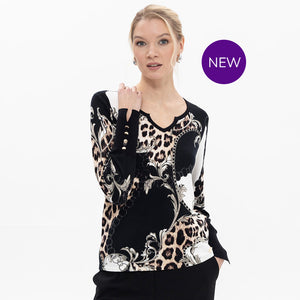 18158 - ‘Versace’ Style Animal Top