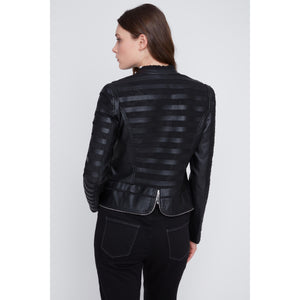 2522052 - Pleather Mesh Zip Jacket