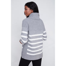 2523016 - Grey Striped Cowl Neck Top