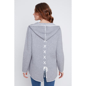 2523022 - Hooded Bow Drawstring Detail Jacket