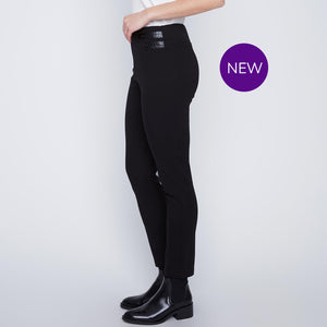 252208 - Pull On Pleather Detail Trousers