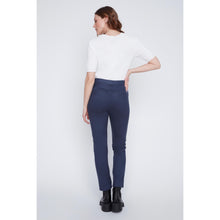 252206 - Navy Pull on Faux Suede Trousers