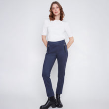 252206 - Navy Pull on Faux Suede Trousers