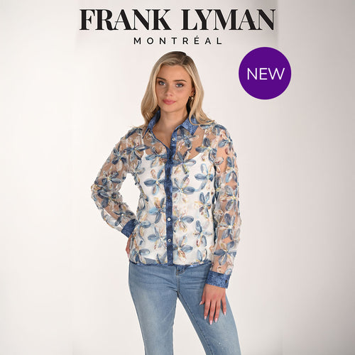 266527 - Embellished Floral Mesh Two Piece Top