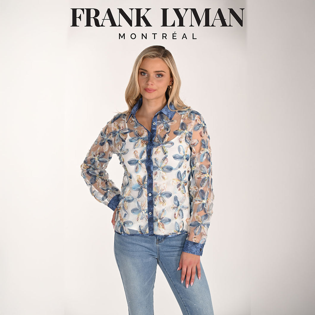 266527 - Embellished Floral Mesh Two Piece Top