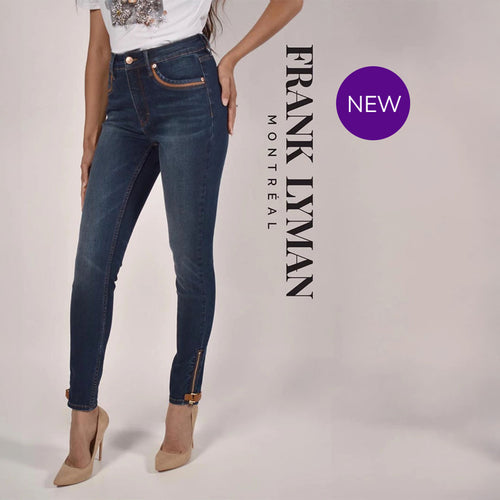 226182U - Zip Ankle Tan Trim Jean