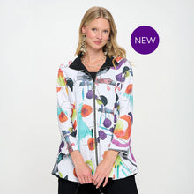 GR6704 - Abstract Crinkle Zip Jacket
