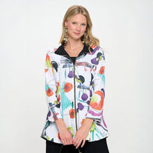 GR6704 - Abstract Crinkle Zip Jacket