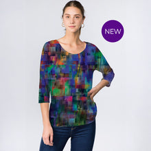 C2001 - ‘Fiona’ Abstract Indigo Long Sleeve Top