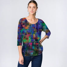 C2001 - ‘Fiona’ Abstract Indigo Long Sleeve Top