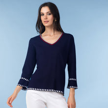 A47460 - Nautical V-Neck Top