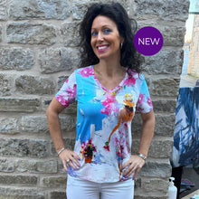 26600 - V-Neck Top ‘Summer in Santorini by Aziz Suleymanov’