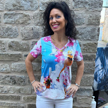 26600 - V-Neck Top ‘Summer in Santorini by Aziz Suleymanov’