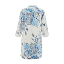 26655 - Linen Dress ‘Blue Flowers by Amy Tieman’