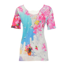 26602 - Lace Back Top ‘Summer in Santorini by Aziz Suleymanov’