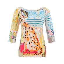 26710 - 3/4 Sleeve Top ‘Cheetah in The City by Karen Fields’