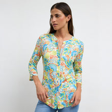 Bruna - Abstract Swirl Buttoned Top