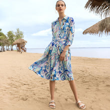 A47207 - Paisley Art Belted Dress