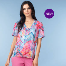 A47387 - Abstract V-Neck Top