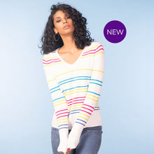 A47619 - Striped V-Neck Top - Pennita