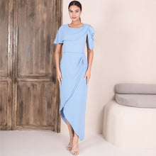 2357-40 - Cape Sleeve Drape Dress