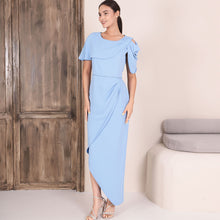 2357-40 - Cape Sleeve Drape Dress