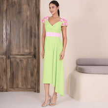 2387-40 - Flower Embroidery Cap Sleeve Dress