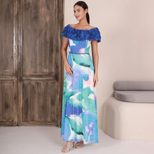 2421-51 - Sapphire Embroidered Bardot Dress