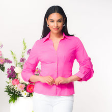 EW36018 - Gathered Sleeve Button-Through Top - Pennita