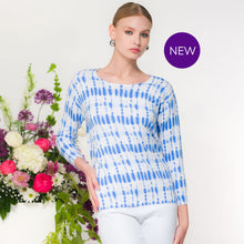 EW36058 - Blue Droplet Print Top - Pennita