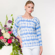 EW36058 - Blue Droplet Print Top - Pennita