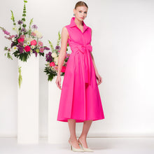 EW36028 - Fuchsia Belted Pocket Dress - Pennita