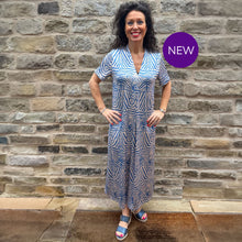 Amali - Tribal Print Short Sleeve Midi Dress