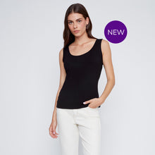 2613084 - Black Scoop Neck Basic Cami Top - Pennita