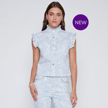 2614002 - Stripe Print Sleeveless Buttoned Top - Pennita