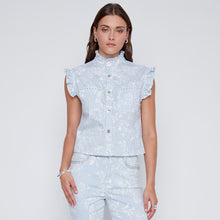 2614002 - Stripe Print Sleeveless Buttoned Top - Pennita