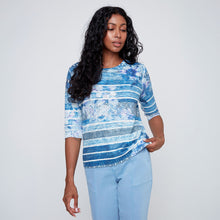 2619054 - Patterned Stripe Long Sleeve Top - Pennita