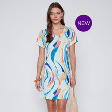 2617018 - Wavy Abstract Lace Inset Dress - Pennita